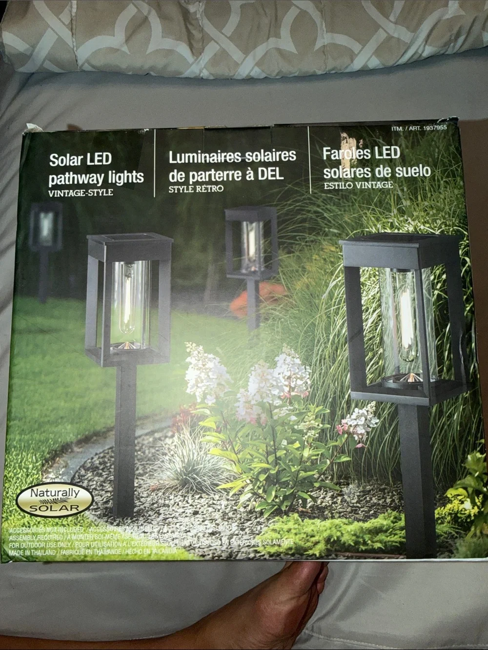 Vintage-Style Solar Pathway Lanterns in Black -